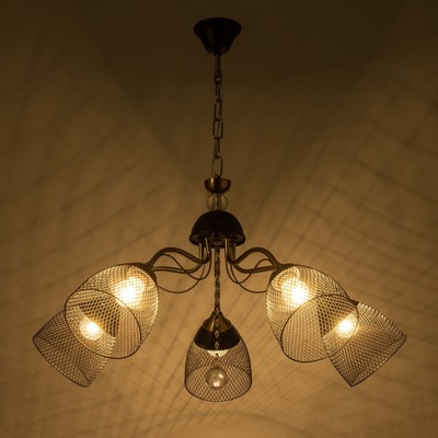 Люстра «Рикардо» 5хЕ27 40 Вт черный 71×71×38-65 см BayerLux