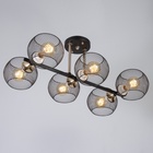 Светильник потолочный BayerLux «Эстэт», люстра 6хЕ27, 40 Вт, чёрный, 58×36×23.5 см - Фото 4