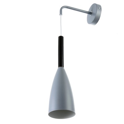 Бра BayerLux «Капля», Е27, 40 Вт, серое, 10×10×35-135 см
