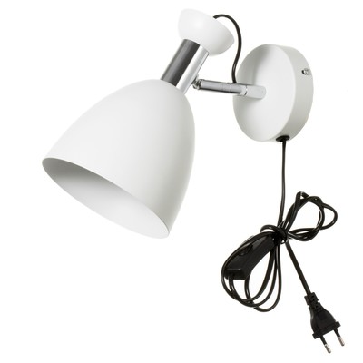 Светильник Бра «Клаудиа», настенный, с выключателем, Е27, 40 Вт, белый, 28×15×20 см