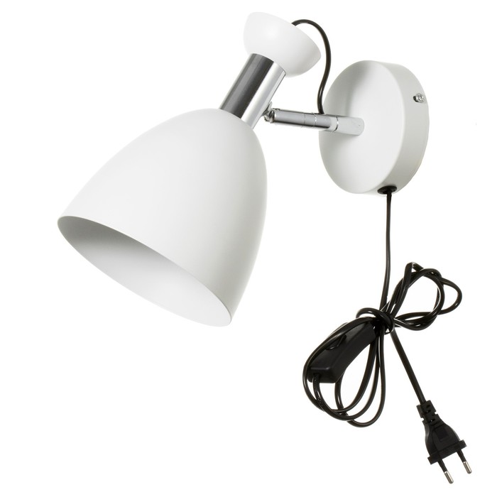 Светильник Бра «Клаудиа», настенный, с выключателем, Е27, 40 Вт, белый, 28×15×20 см - Фото 1