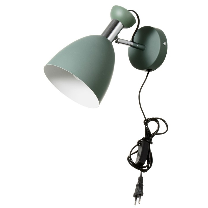 Бра с выключателем на проводе «Клаудиа» Е27 40 Вт зеленый 28×15×20 см - Фото 1