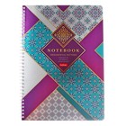 Тетрадь 80 листов в клетку на гребне "Gold ornament", обложка мелованный картон, металлизированный картон, выборочный лак, блок 65г/м2, 4В МИКС - фото 23249589