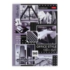 Тетрадь A4, 96 листов в клетку "Office Style", обложка мелованный картон, выборочный матовый лак, блок 65 г/м2, 3В МИКС - Фото 4