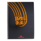 Тетрадь А4, 96 листов в клетку на гребне INSIDE, обложка мелованный картон, выборочный матовый лак, блок 65г/м2, 4В МИКС - фото 23082301