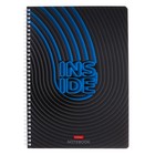 Тетрадь А4, 96 листов в клетку на гребне INSIDE, обложка мелованный картон, выборочный матовый лак, блок 65г/м2, 4В МИКС - фото 23249595