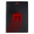 Тетрадь А4, 96 листов в клетку на гребне INSIDE, обложка мелованный картон, выборочный матовый лак, блок 65г/м2, 4В МИКС - фото 23249596