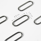Кольцо для сумок, овальное, 43 × 15 мм, толщина - 2 мм, цвет чёрный никель - фото 320395001