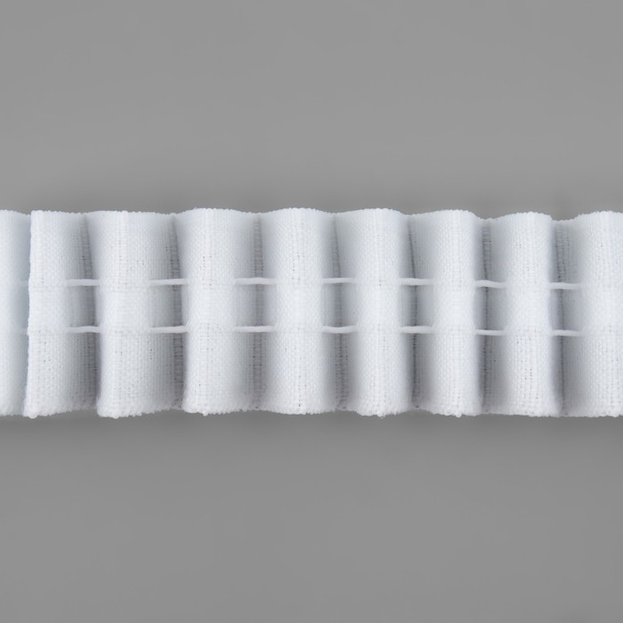 Шторная лента классическая, матовая, 2,5 см, 100 ± 1 м, цвет белый