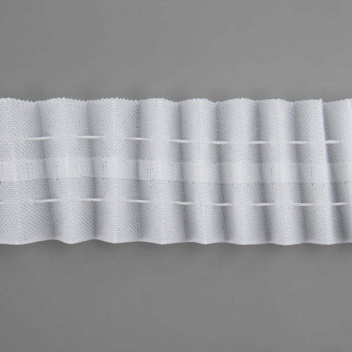 Шторная лента классическая, матовая, 4 см, 100 ± 1 м, цвет белый