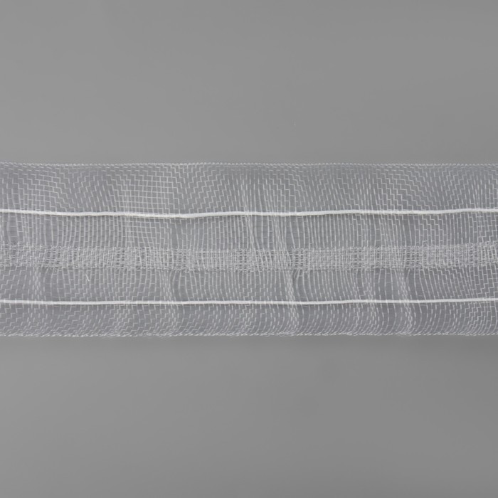Шторная лента классическая, органза, 4 см, 50 ± 1 м, цвет белый