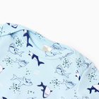Боди детское на кнопках, цвет голубой/акулы, рост 62 см - Фото 2