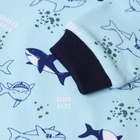 Боди детское на кнопках, цвет голубой/акулы, рост 62 см - Фото 3