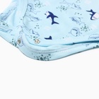 Боди детское на кнопках, цвет голубой/акулы, рост 68 см - фото 24052988