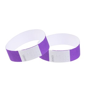 Бумажный контрольный браслет "Фиолетовый" TYVEK (комплект 100 шт)