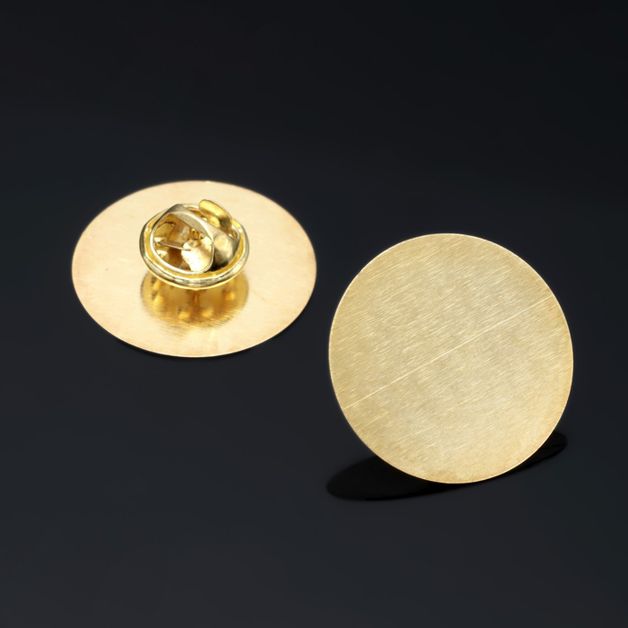 Основа для броши/значка (набор 5 шт.), площадка 2,5 см, цвет золото - Фото 1