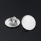 Основа для броши/значка (набор 5 шт.), площадка 2 см, цвет серебро - Фото 1