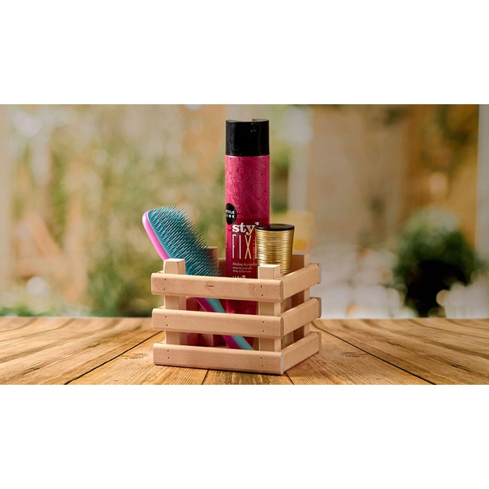 Ящик деревянный для хранения Polini Home Basket, цвет натуральный, 16х14х12 см - Фото 1