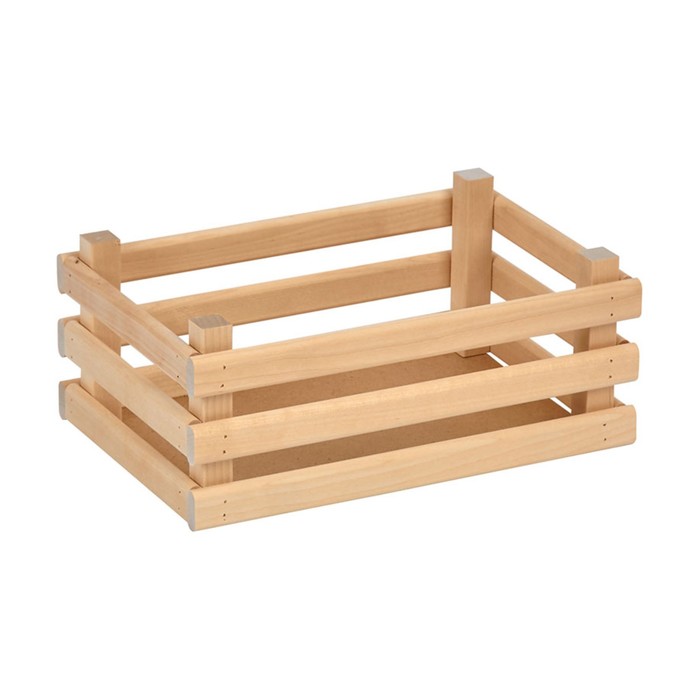 Ящик деревянный для хранения Polini Home Basket, цвет натуральный, 30х20х12 см - Фото 1