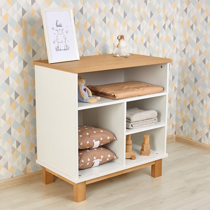 Комод Polini kids Simple 3400, белый-натуральный - Фото 1