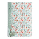 Тетрадь A4, 80 листов в клетку на гребне Floral collection, обложка мелованный картон, матовая ламинация, блок 65 г/м2, 4В МИКС - фото 23231130