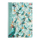 Тетрадь A4, 80 листов в клетку на гребне Floral collection, обложка мелованный картон, матовая ламинация, блок 65 г/м2, 4В МИКС - фото 23231131