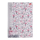 Тетрадь A4, 80 листов в клетку на гребне Floral collection, обложка мелованный картон, матовая ламинация, блок 65 г/м2, 4В МИКС - фото 23231132