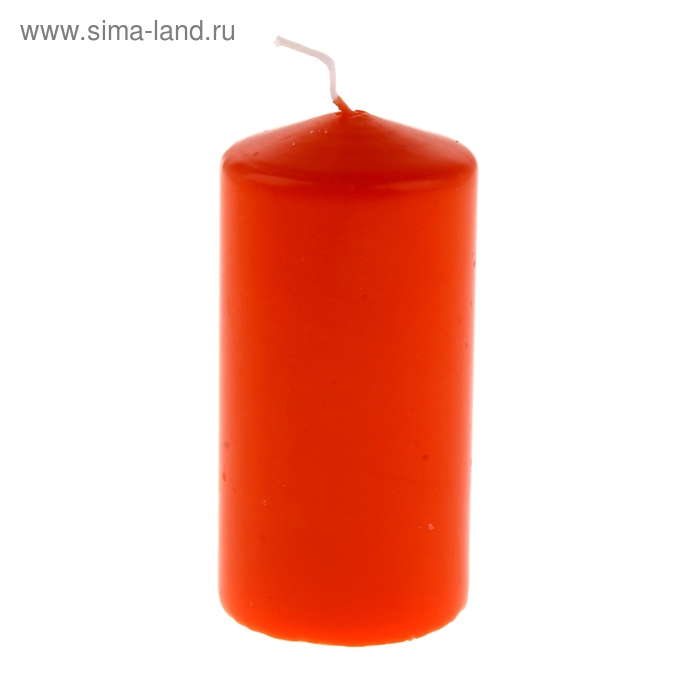 Свеча классическая 5*10 см, оранжевая, лакированная - Фото 1