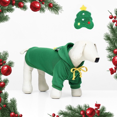 Костюм для животных новогодний «Ёлка», размер M, зелёный