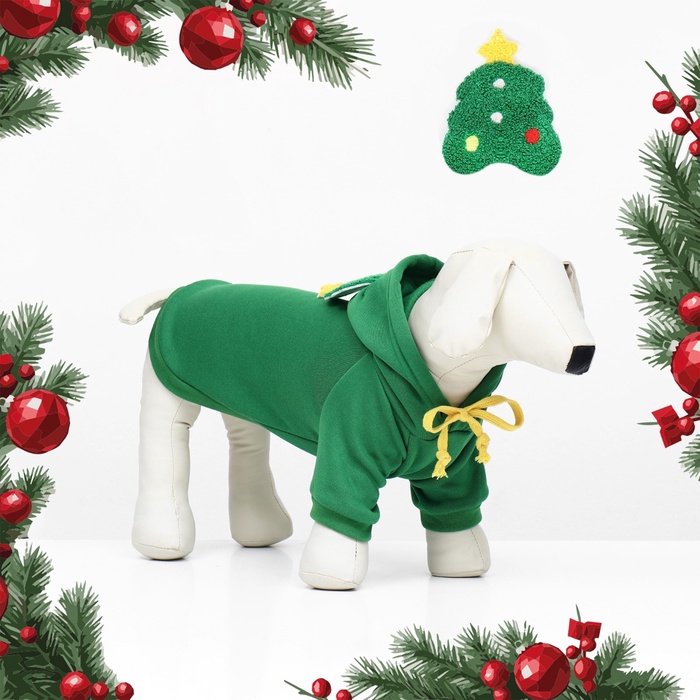 Костюм для животных новогодний «Ёлка», размер M, зелёный - Фото 1
