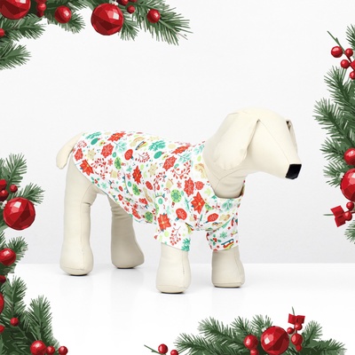 Толстовка для собак "Новогодняя карусель", размер L