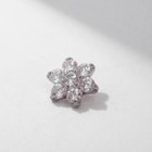 Накрутка для пирсинга из нержавеющей стали «Цветок», белая в серебре, резьба 0.07 мм - Фото 2