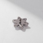 Накрутка для пирсинга из нержавеющей стали «Цветок», белая в серебре, резьба 0.07 мм - Фото 3