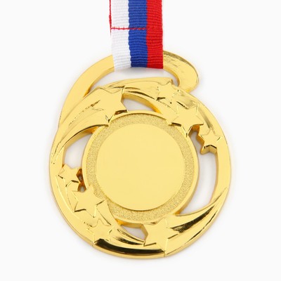 Медаль под нанесение 185 «Звезды» диам 5 см. Цвет зол. С лентой