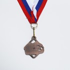 Медаль призовая 191 диам 4 см. 3 место, триколор. Цвет бронз. С лентой - фото 7830879