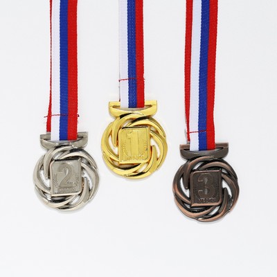 Медаль призовая 192, d= 4 см. 1 место. Цвет золото. С лентой