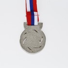 Медаль призовая 192 диам 4 см. 2 место. Цвет сер. С лентой - фото 7830905