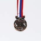 Медаль призовая 192 диам 4 см. 3 место. Цвет бронз. С лентой - фото 3916581