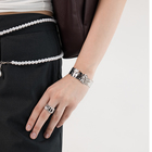 Кольцо «Мятые линии» рельеф, цвет серебро, безразмерное - Фото 4