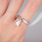 Кольцо «Сердце» воздушное, цвет серебро, безразмерное - фото 7830992