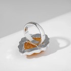 Кольцо «Изыск» ромб янтарный, цвет коричневый в серебре, безразмерное - Фото 3