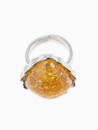 Кольцо «Изыск» ромб янтарный, цвет коричневый в серебре, безразмерное - Фото 4