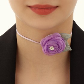 Чокер 'Танго' роза нежность, цвет фиолетовый