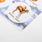 Наклейки новогодние для цветов и подарков «Лисята», 16×9.5 см - Фото 3