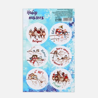 Наклейки новогодние для цветов и подарков «Везухи», 16 х 9.5 см