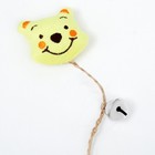 Игрушка для кошек «Медведь», с кошачьей мятой и перьями, 10 см, с бубенчиком - Фото 2