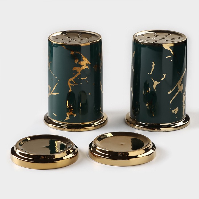 Набор подставок керамических для столовых приборов Gold, 19,5×9×18,5 см, цвет зелёный - фото 1907894887