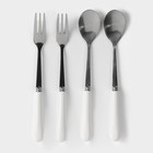 Подставка для столовых приборов «Лебедь», 5 предметов: подставка 9×6.5×16.5 см, 2 ложки, 2 вилки, цвет белый - Фото 4