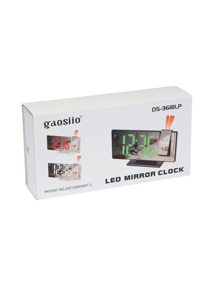 Часы-будильник электронные настольные с проекцией на потолок, 18.4×7.5 см, зеленая индикация - фото 51924680