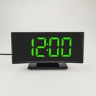 Часы настольные электронные: будильник, термометр, календарь, зеленые цифры, 17х9.5х4.2 см - фото 3111913